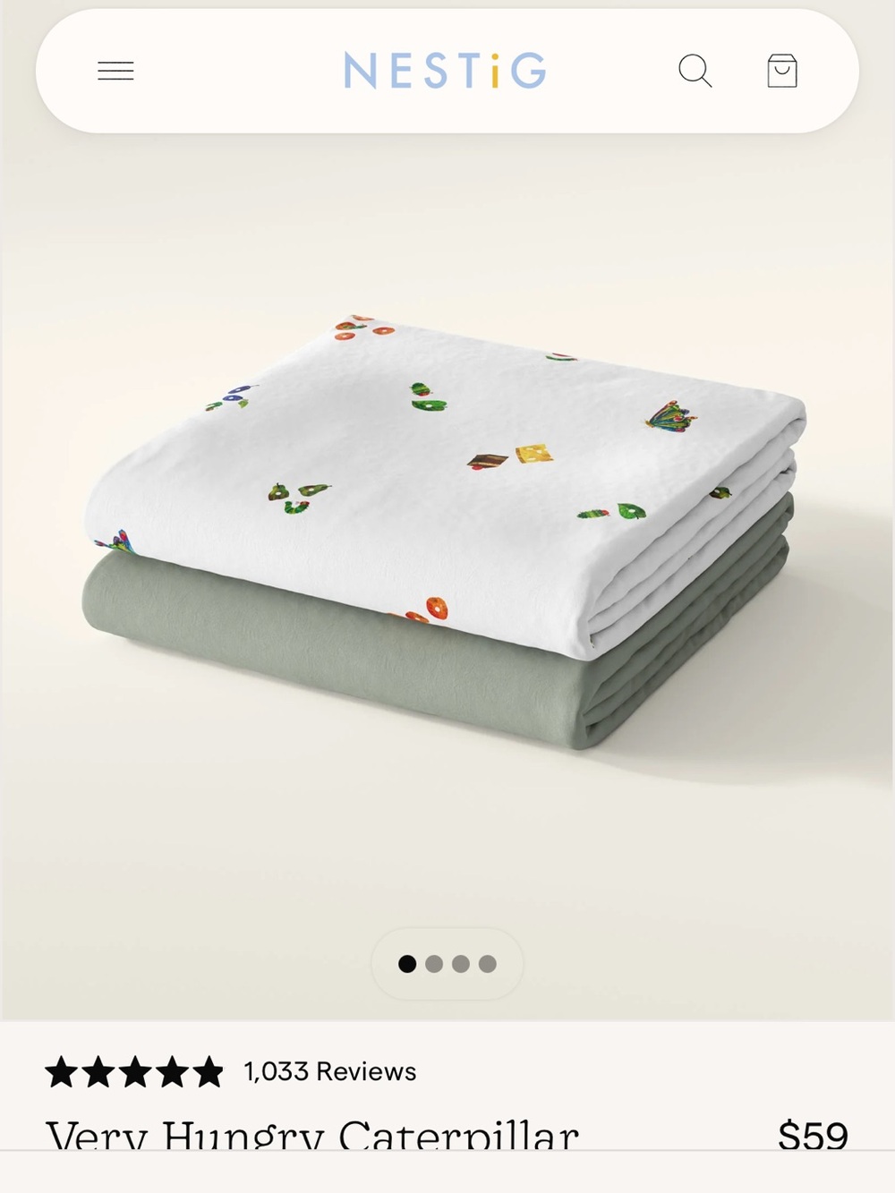 NESTiG Very Hungry Caterpillar Mini Crib Sheets